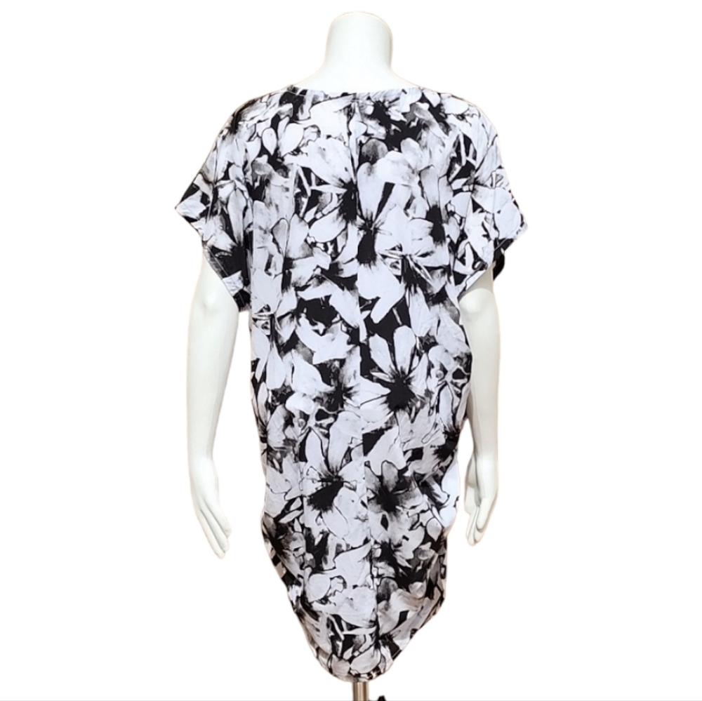 HANDMADE Tie Dye Tunic Top Plus 1X Swim Cover Up Dress Ruched Sides Floral - Picture 4 of 16